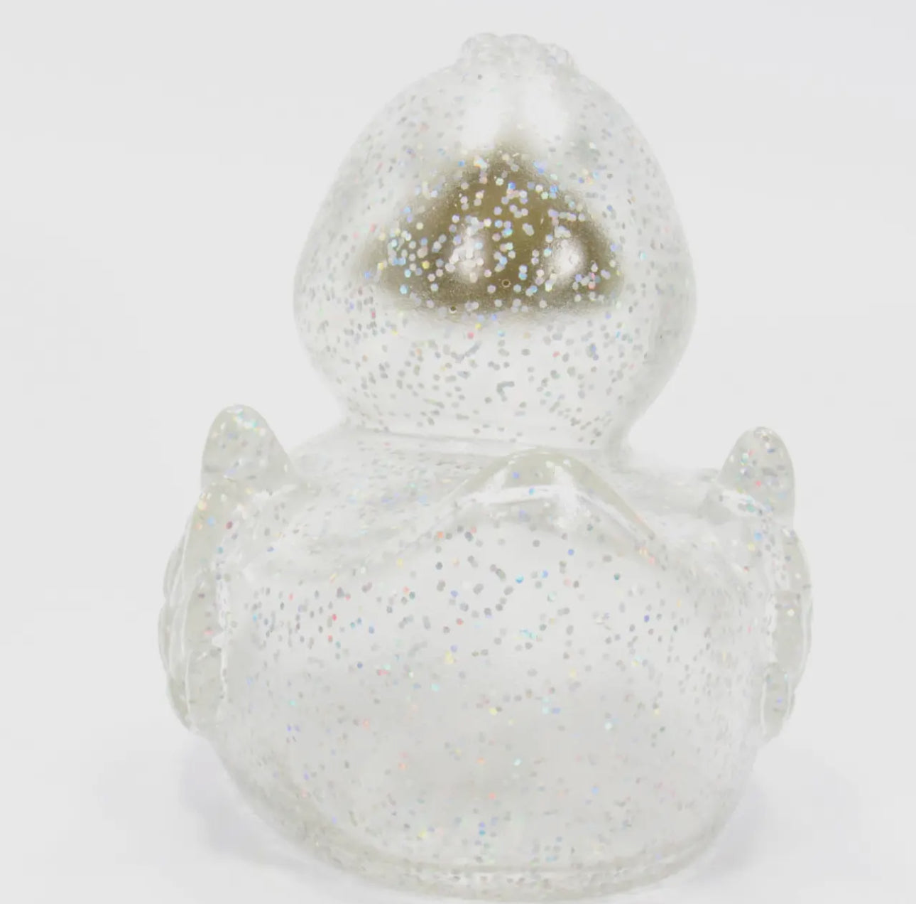 Clear Gold Glitter Duck