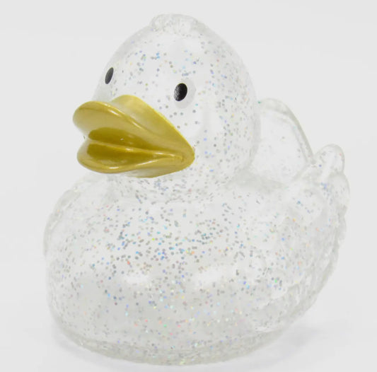 Clear Gold Glitter Duck